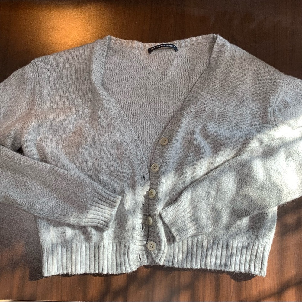 BRANDY MELVILLE GRAY KNIT CARDIGAN